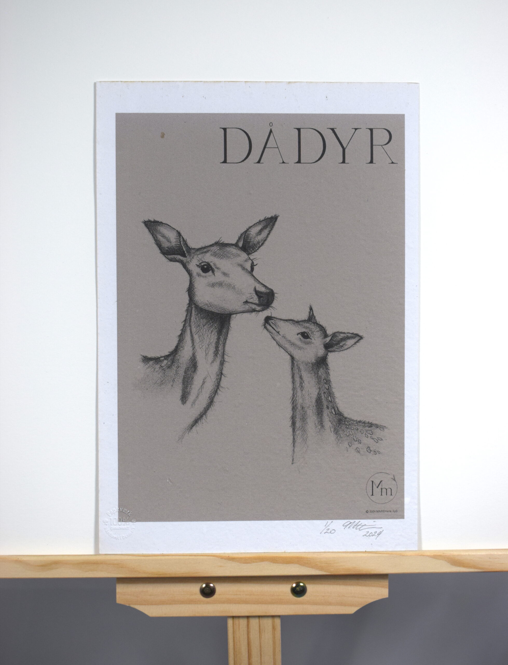 Dådyr (kunsttryk, A4) - Limited edition - Billede 5