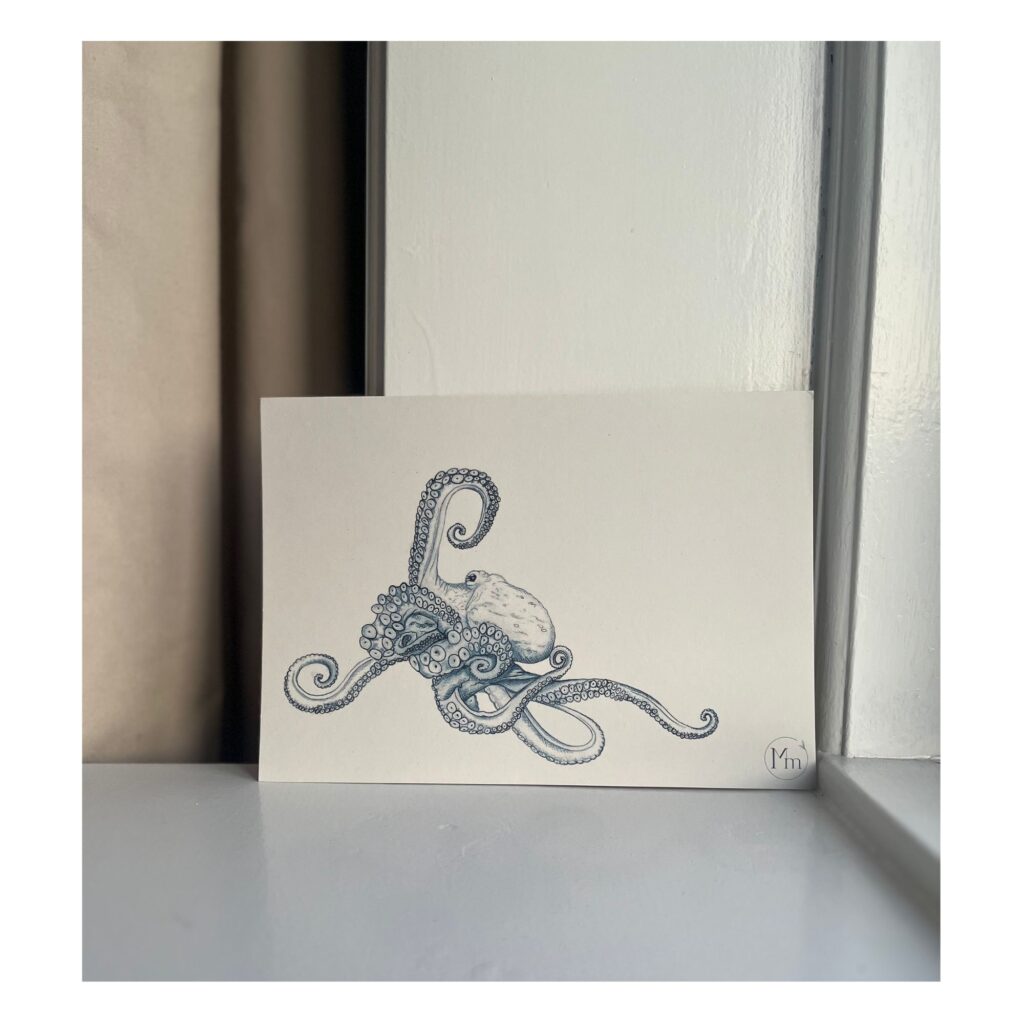 Blæksprutte (kunstkort, A5)