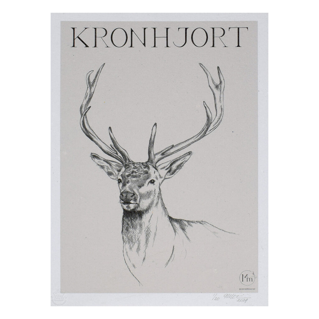 Kronhjort (kunsttryk, 30x40) - Limited edition