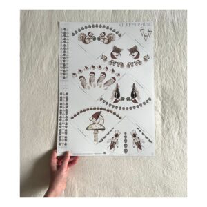 Kræmmerhuse med "Skovens Juledyr" (udklipsark, A3)