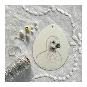 DIY påskeophæng, ælling (sølv/hvid/gul)