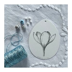 DIY påskeophæng, krokus (blå/sølv/hvid)