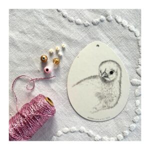 DIY påskeophæng, kylling (pink/hvid/guld)
