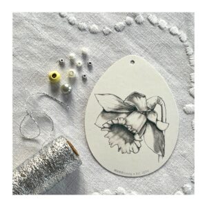 DIY påskeophæng, påskelilje (sølv/hvid/gul)